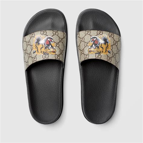 gucci slides tiger replica|gucci gg supreme slides.